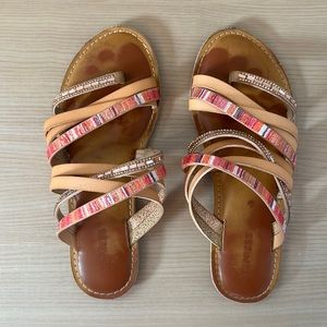 Express Tan Strappy Sandals 7